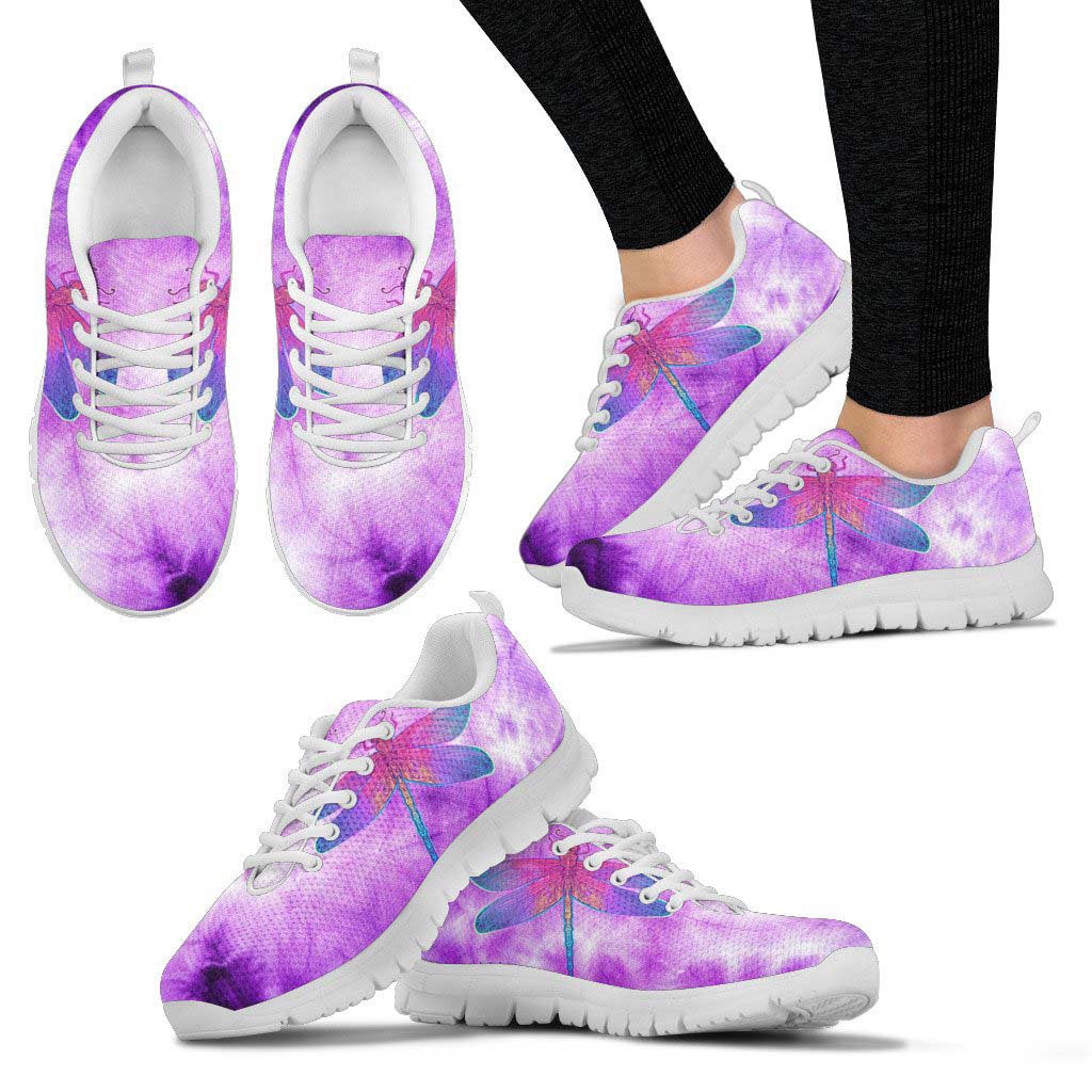 Pink & Purple Abstract Dragonfly Sneakers