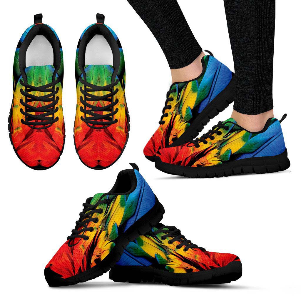 Colorful Feathers Abstract Art Sneakers