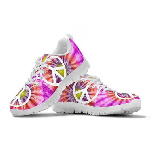 Colorful Peace Sign Tie Dye Sneakers