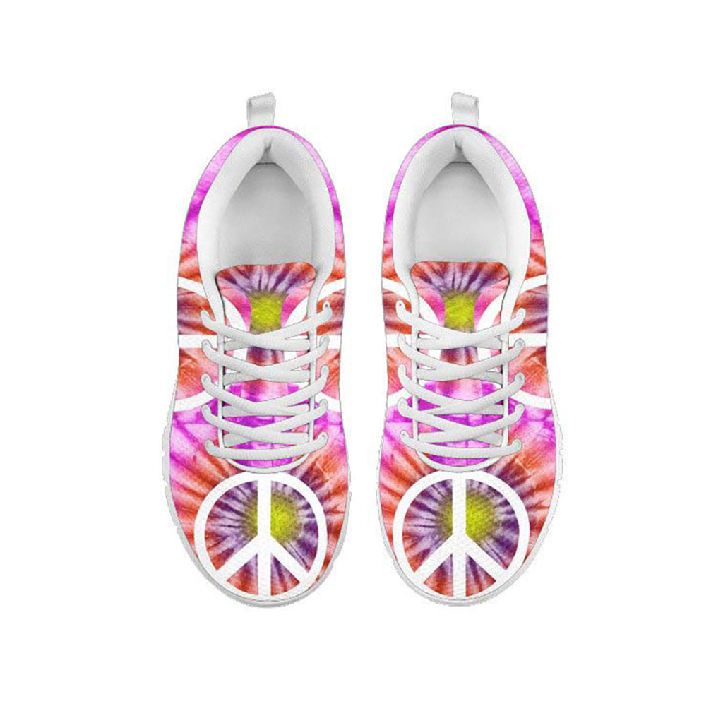 Colorful Peace Sign Tie Dye Sneakers