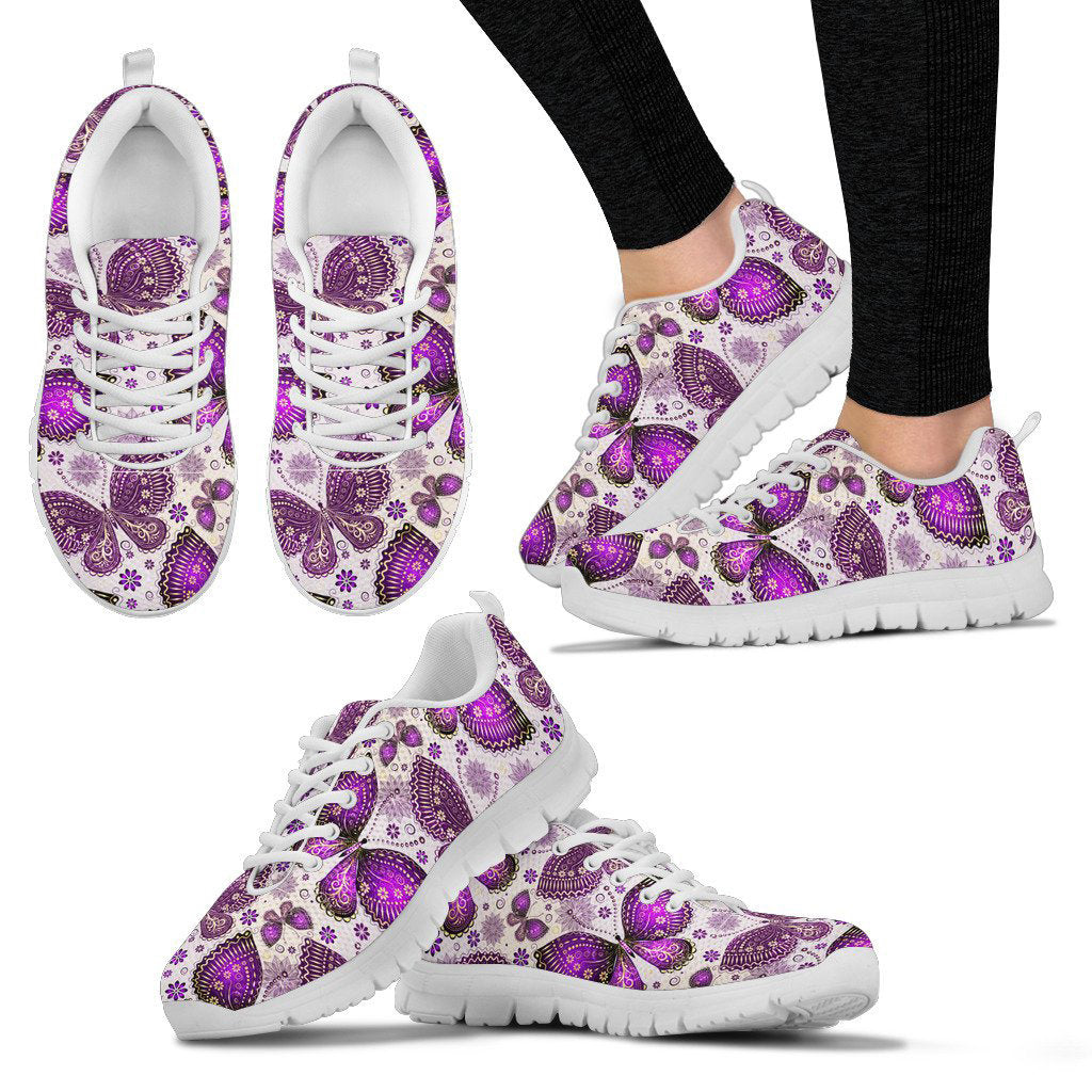 Purple Butterflies Decor Sneakers