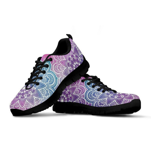 Purple Floral Mandalas Sneakers