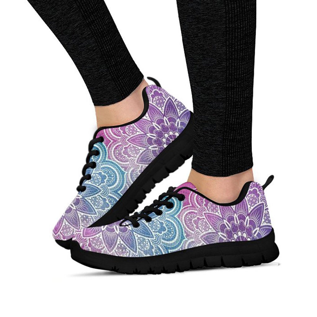 Purple Floral Mandalas Sneakers