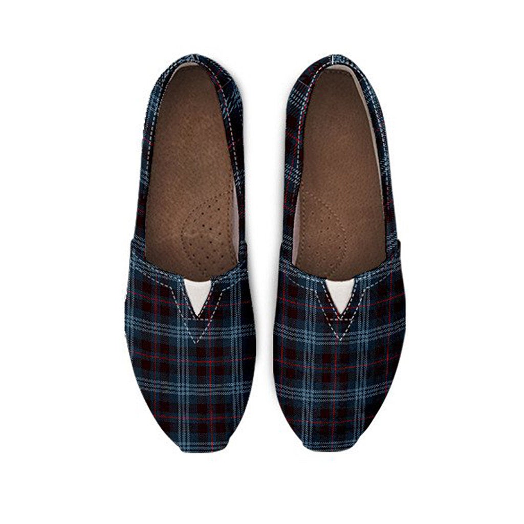 Blue Plaid Casual Shoes