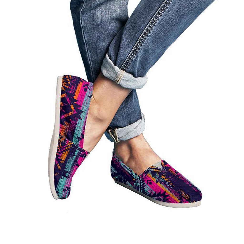 Colorful Boho Aztec Streaks Casual Shoes