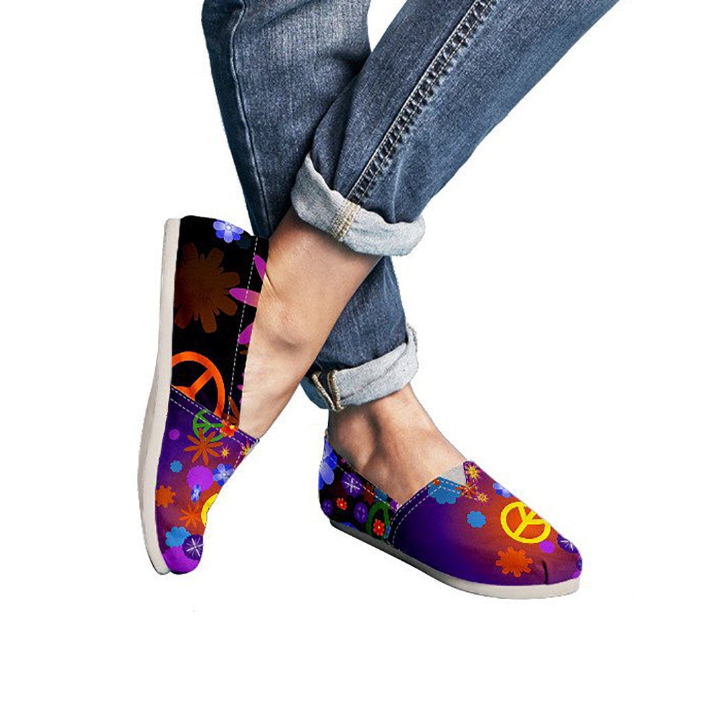 Colorful Peace Signs Casual Shoes