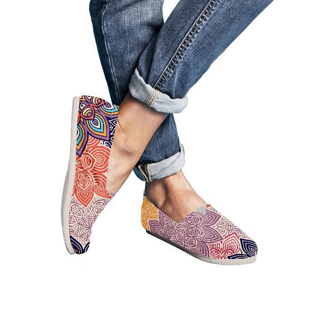 Colorful Floral Mandalas Casual Shoes