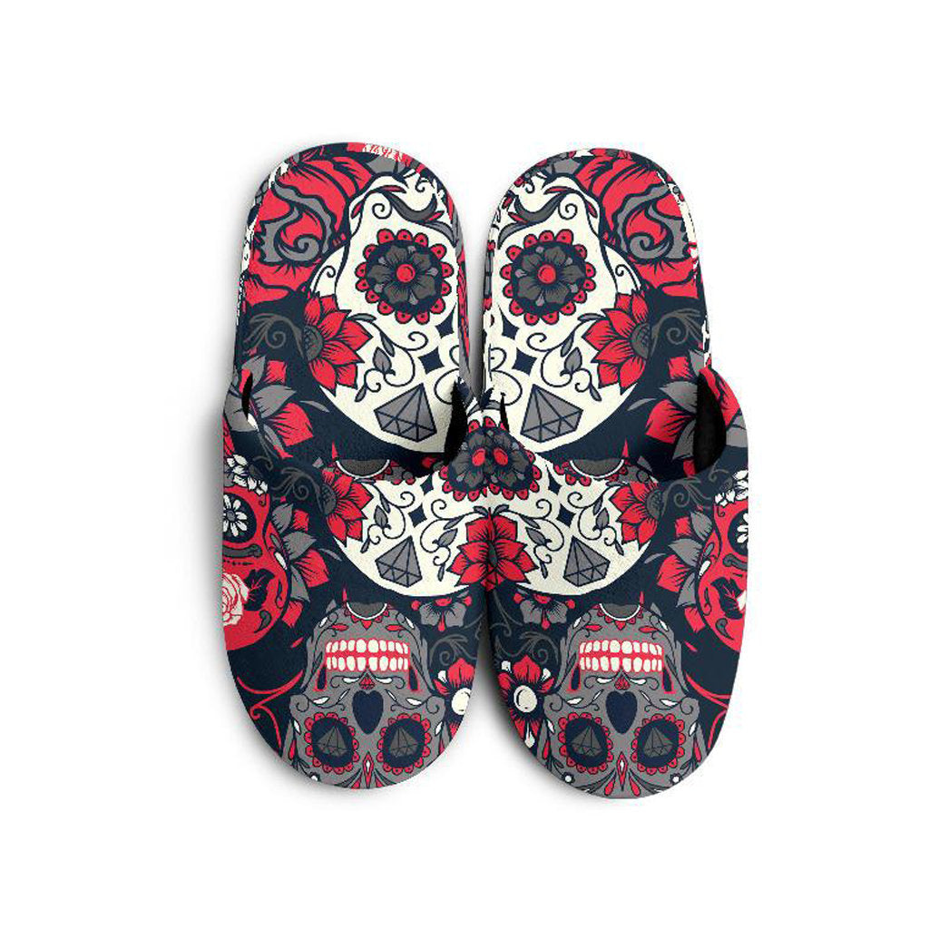 Sugar Skulls Roses Slippers
