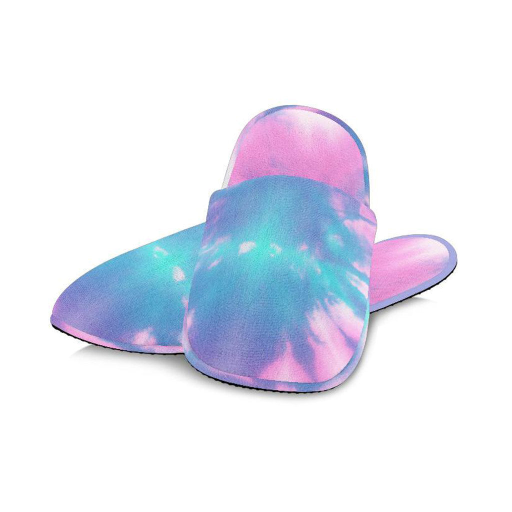 Pink & Blue Tie Dye Slippers