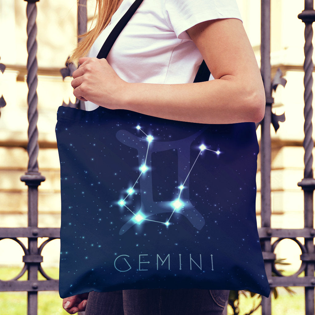 Gemini Zodiac Canvas Tote Bag