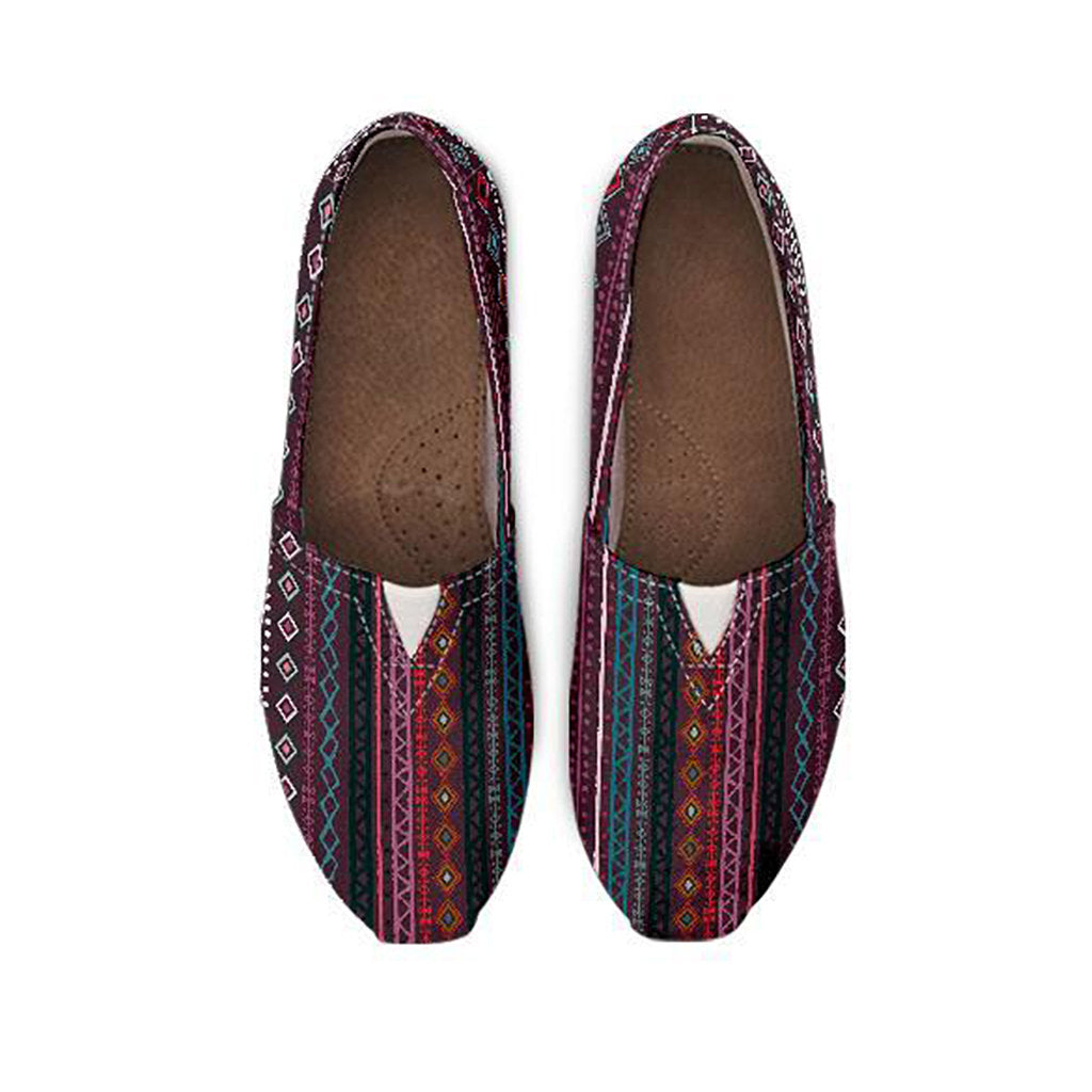 Red Boho Stripes Decor Casual Shoes