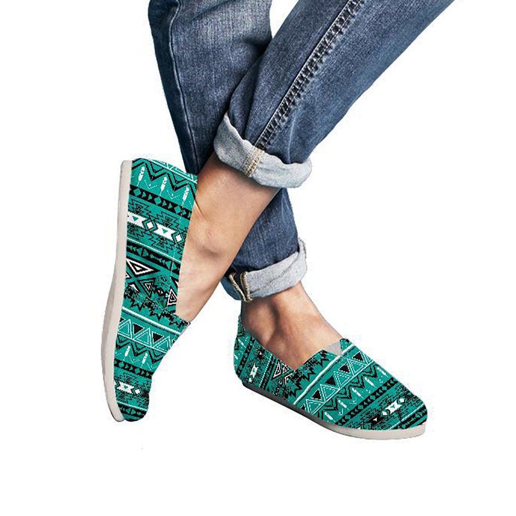 Teal Green Boho Aztec Casual Shoes