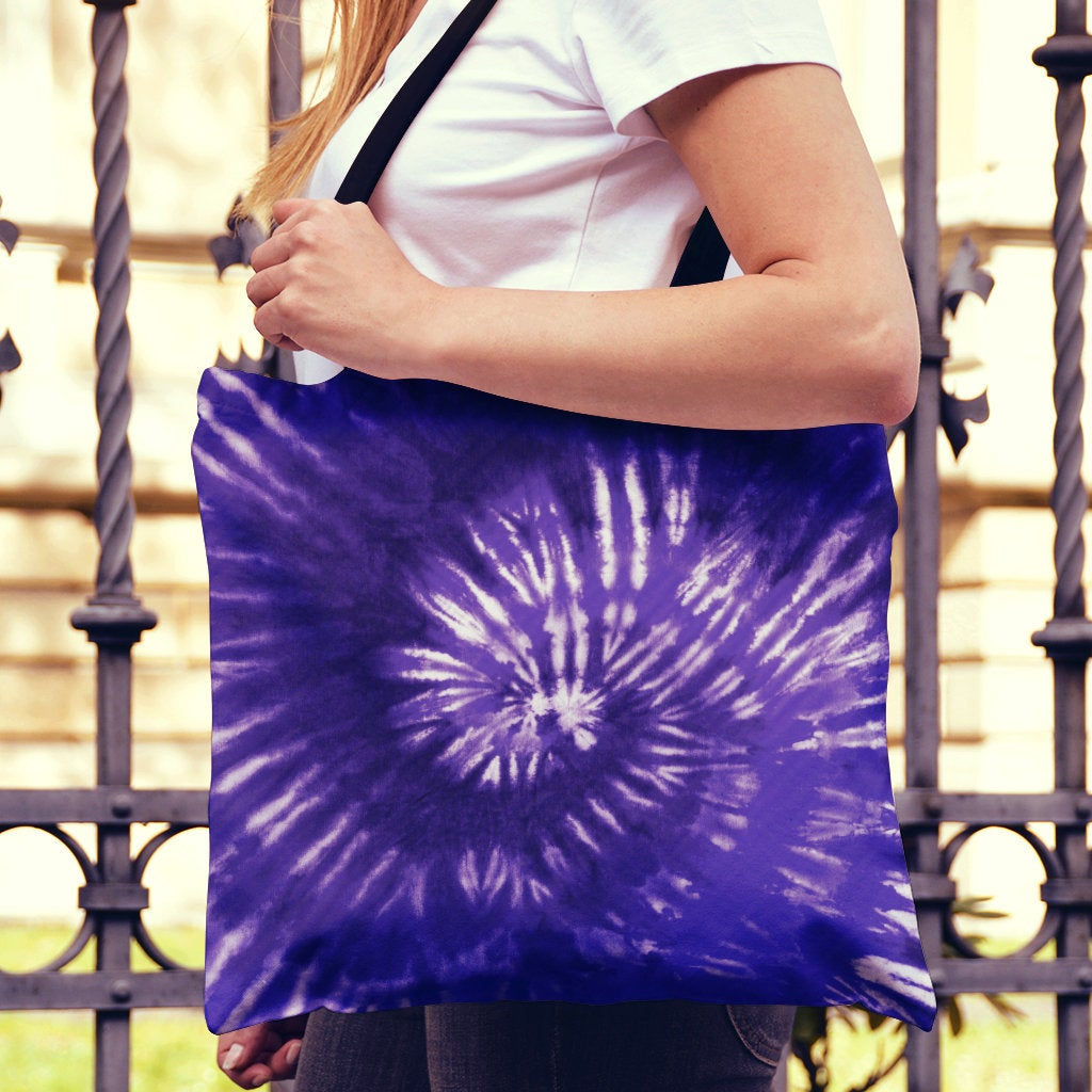Royal Blue Tie Dye Canvas Tote Bag