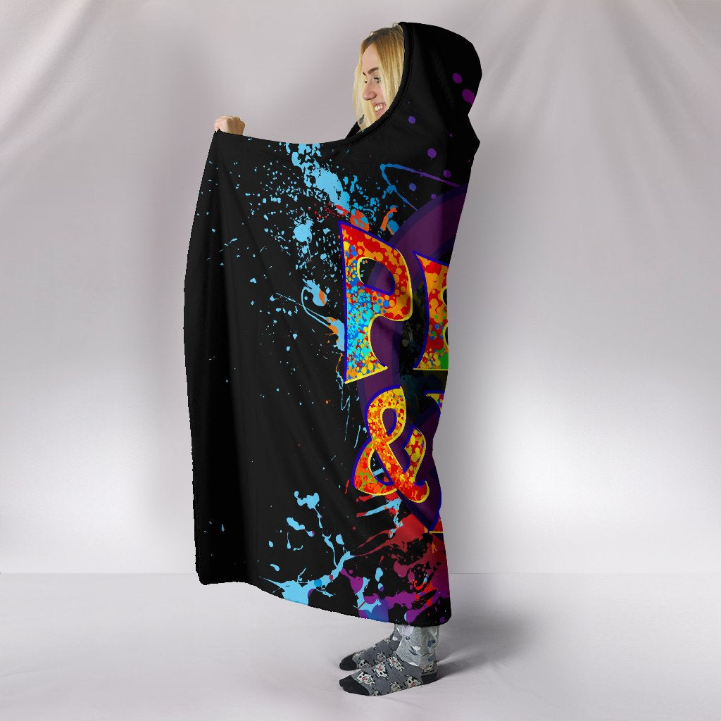 Colorful Peace & Love Abstract Art Hooded Blanket