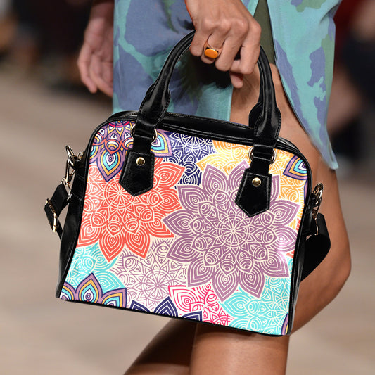 Colorful Floral Mandalas Shoulder Handbag