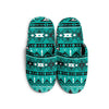 Teal green Boho Aztec Slippers