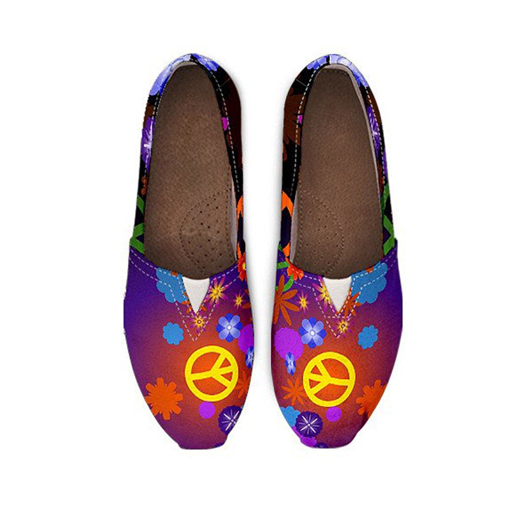 Colorful Peace Signs Casual Shoes