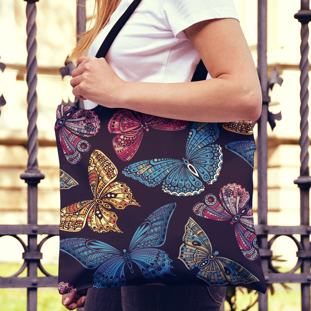 Colorful Butterflies Canvas Tote Bag