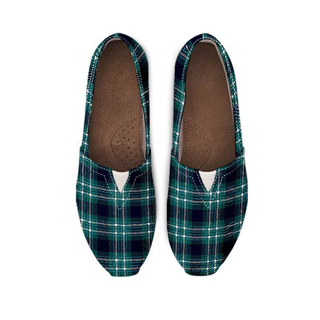 Green Plaid Casual Shoes