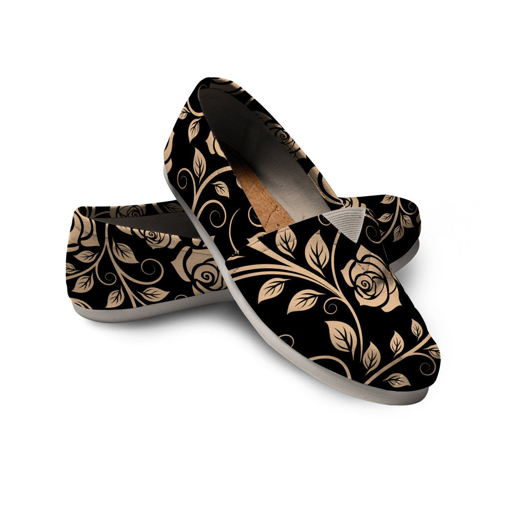 Tan Floral Decor Casual Shoes