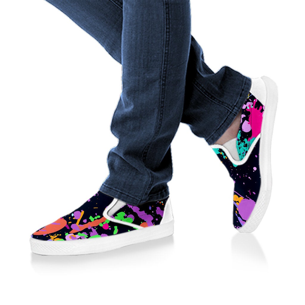 Colorful Paint Drip Abstract Art Slip On Shoes
