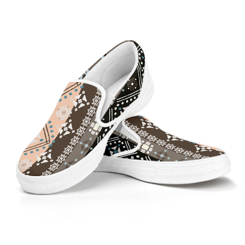 Brown Boho Chic Bohemian Ethnic Slip On Shoes