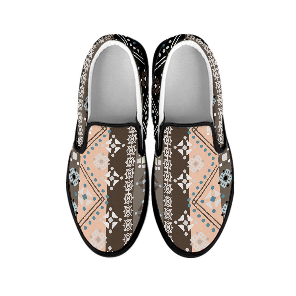 Brown Boho Chic Bohemian Ethnic Slip On Shoes