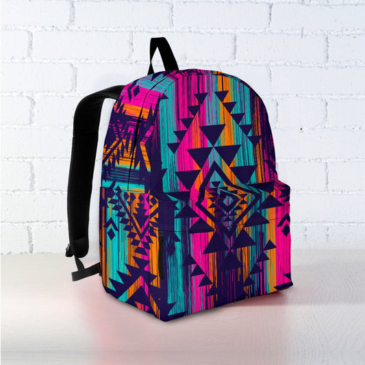 Colorful Boho Aztec Streaks Backpack