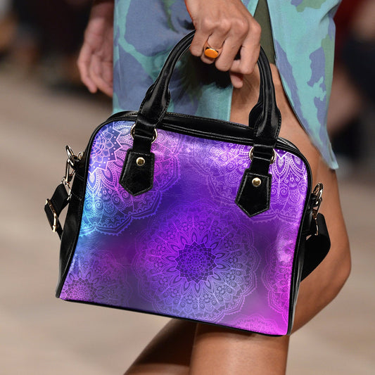 Purple Mnadalas Shoulder Handbag