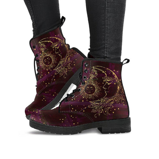 Maroon Sun & Moon Womens Boots