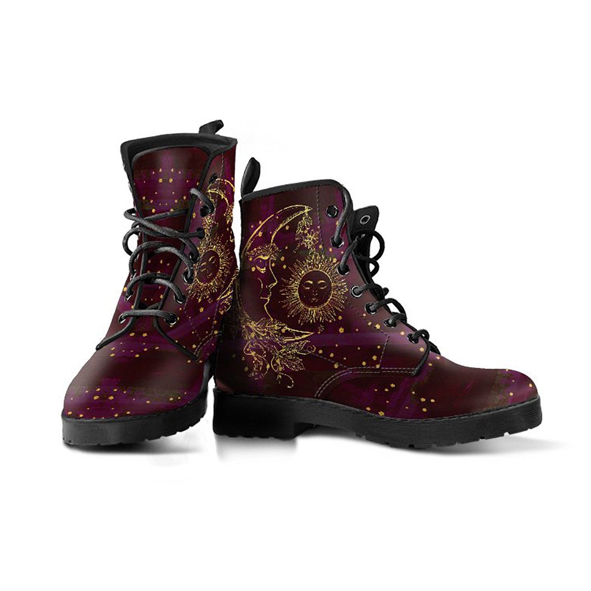 Maroon Sun & Moon Womens Boots