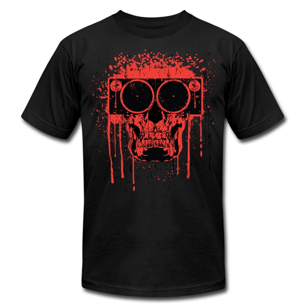 Abstract Skull Speaker T-Shirt - black