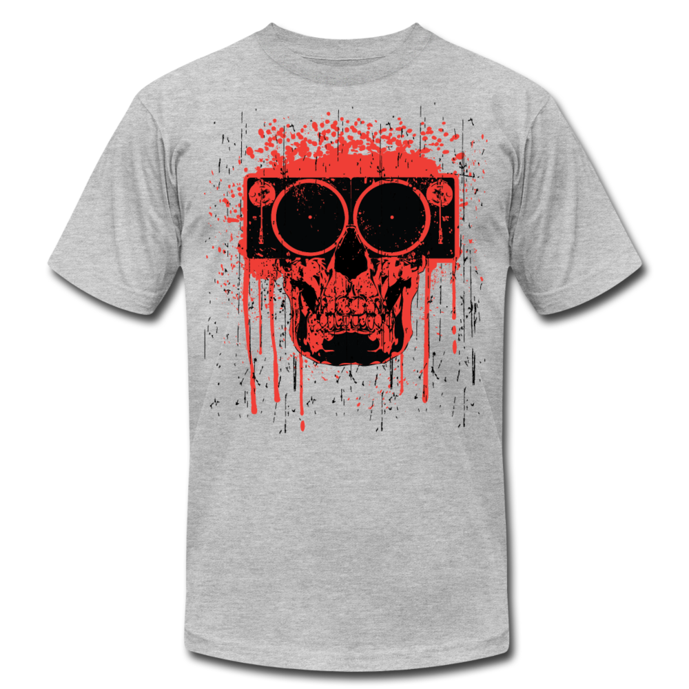 Abstract Skull Speaker T-Shirt - heather gray
