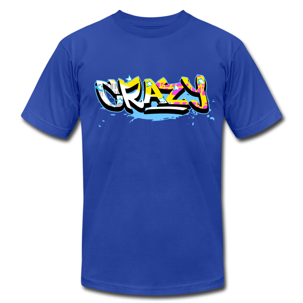 Colorful Crazy Graffiti T-Shirt - royal blue