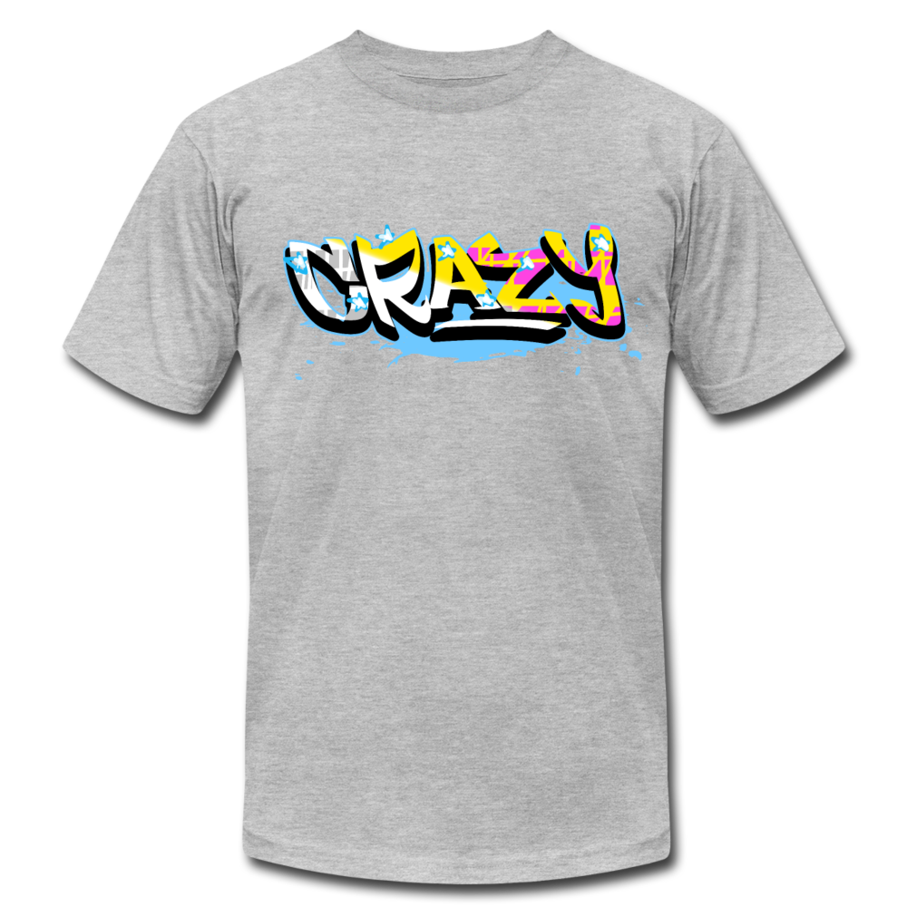 Colorful Crazy Graffiti T-Shirt - heather gray