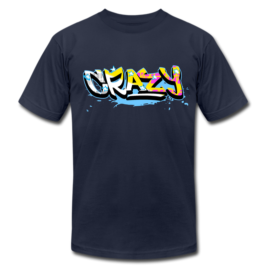 Colorful Crazy Graffiti T-Shirt - navy