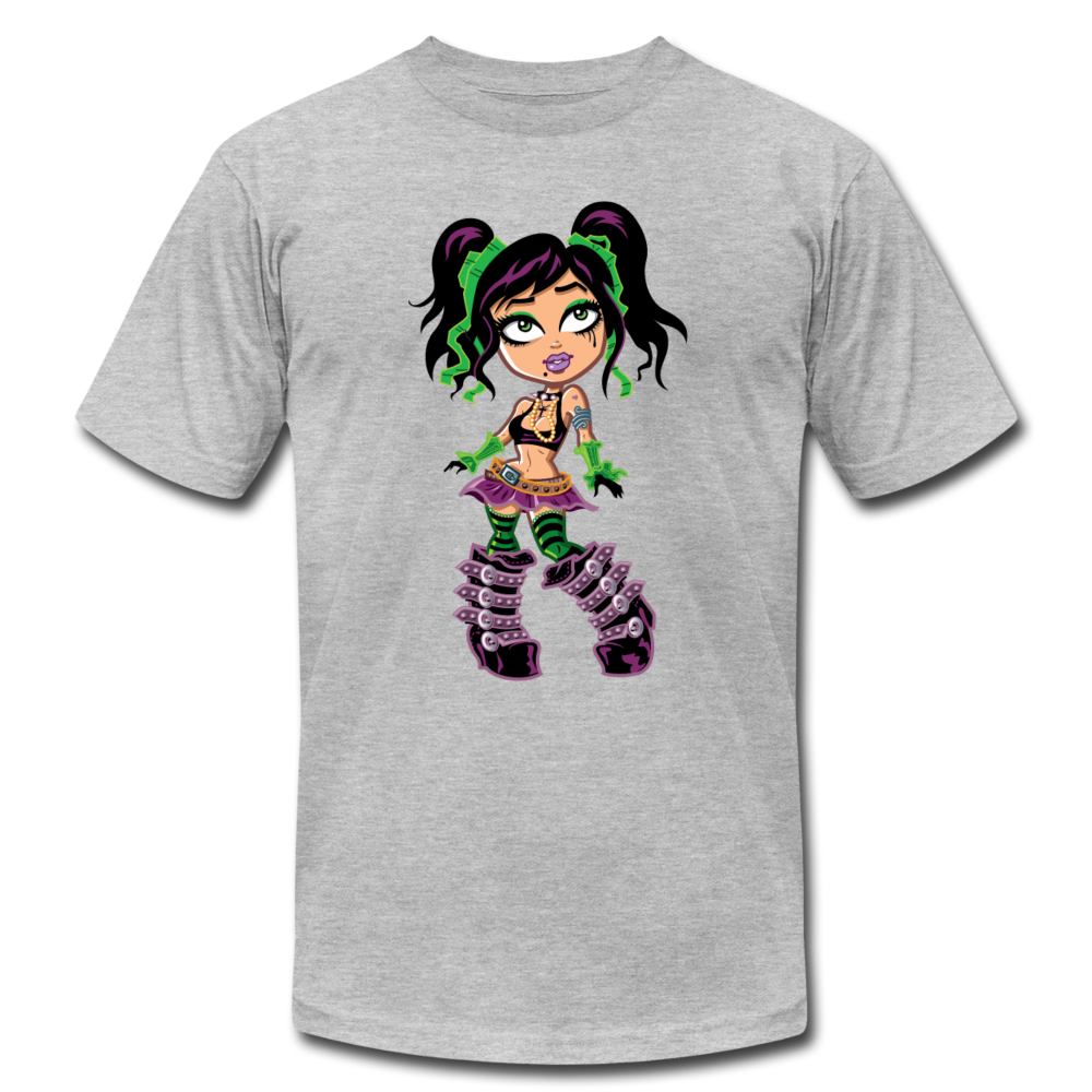 Cartoon Girl T-Shirt - heather gray