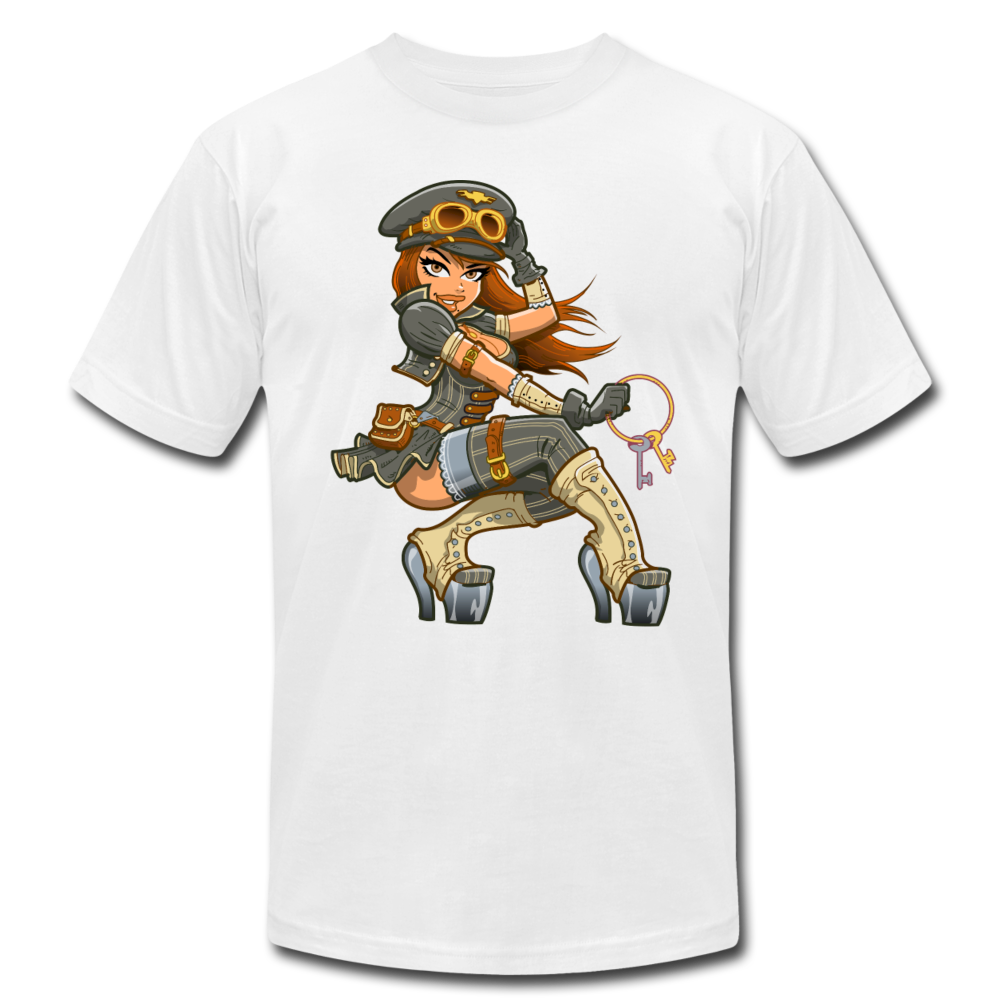 Officer Girl Cartoon T-Shirt - white