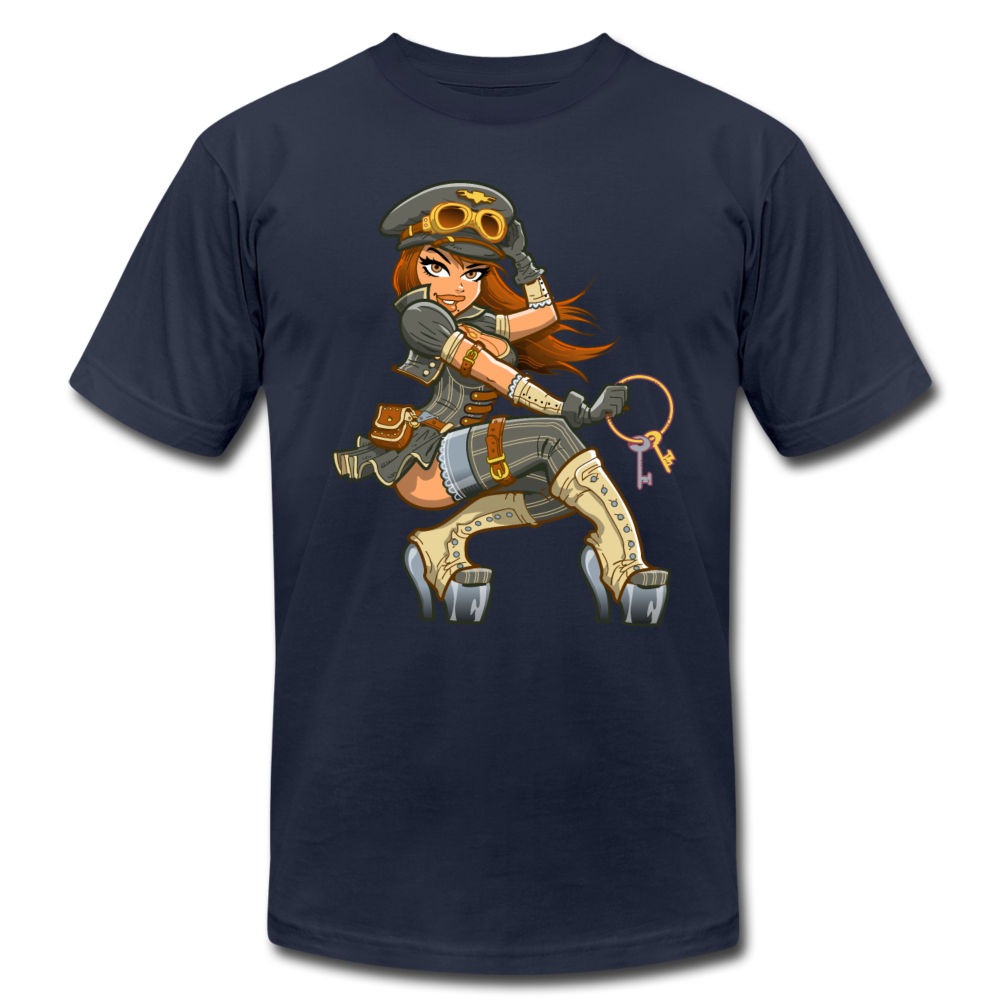 Officer Girl Cartoon T-Shirt - navy