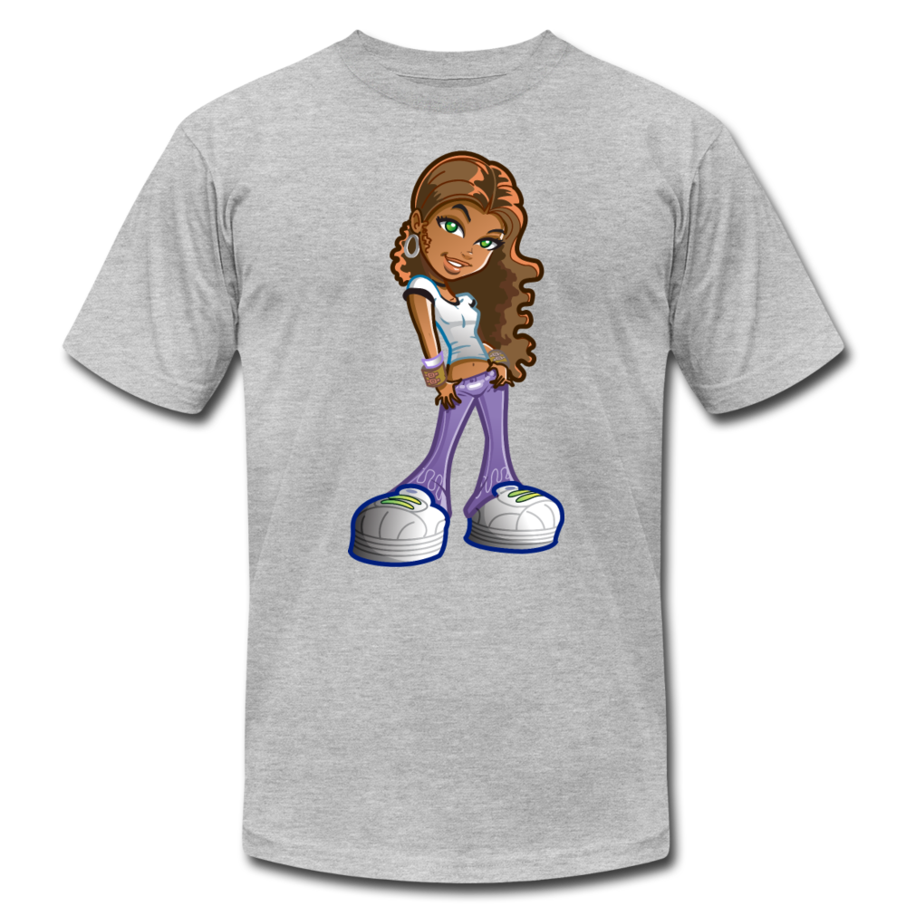 Cartoon Girl T-Shirt - heather gray