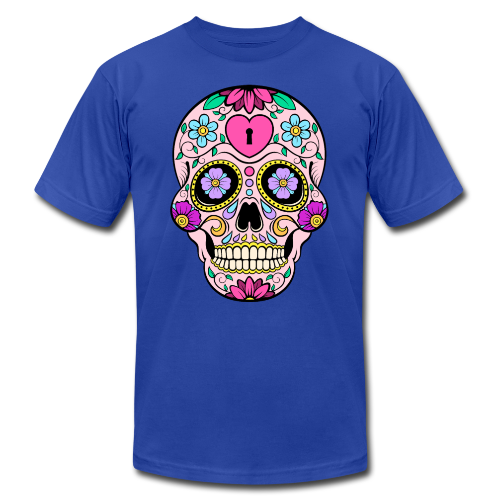 Colorful Sugar Skull T-Shirt - royal blue