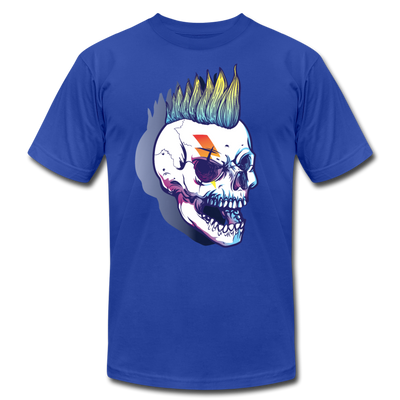 Mohawk Rocker Skull T-Shirt - royal blue