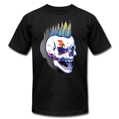 Mohawk Rocker Skull T-Shirt - black