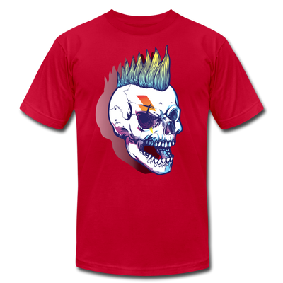 Mohawk Rocker Skull T-Shirt - red