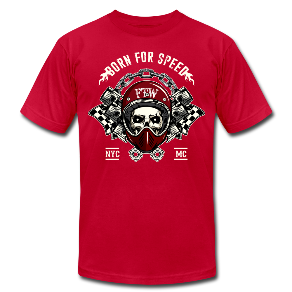 Born for Speed Racer Skull T-Shirt - red