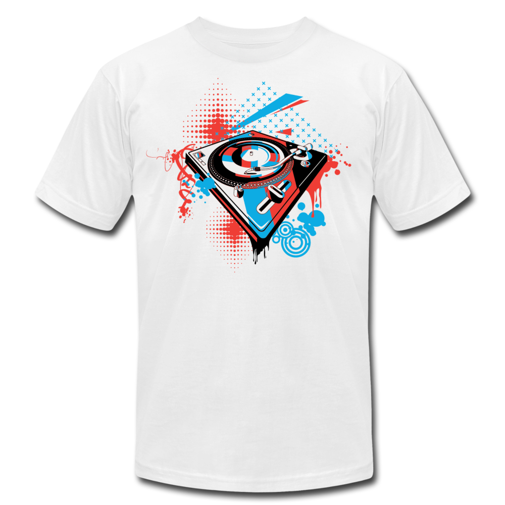 Abstract Turntable T-Shirt - white