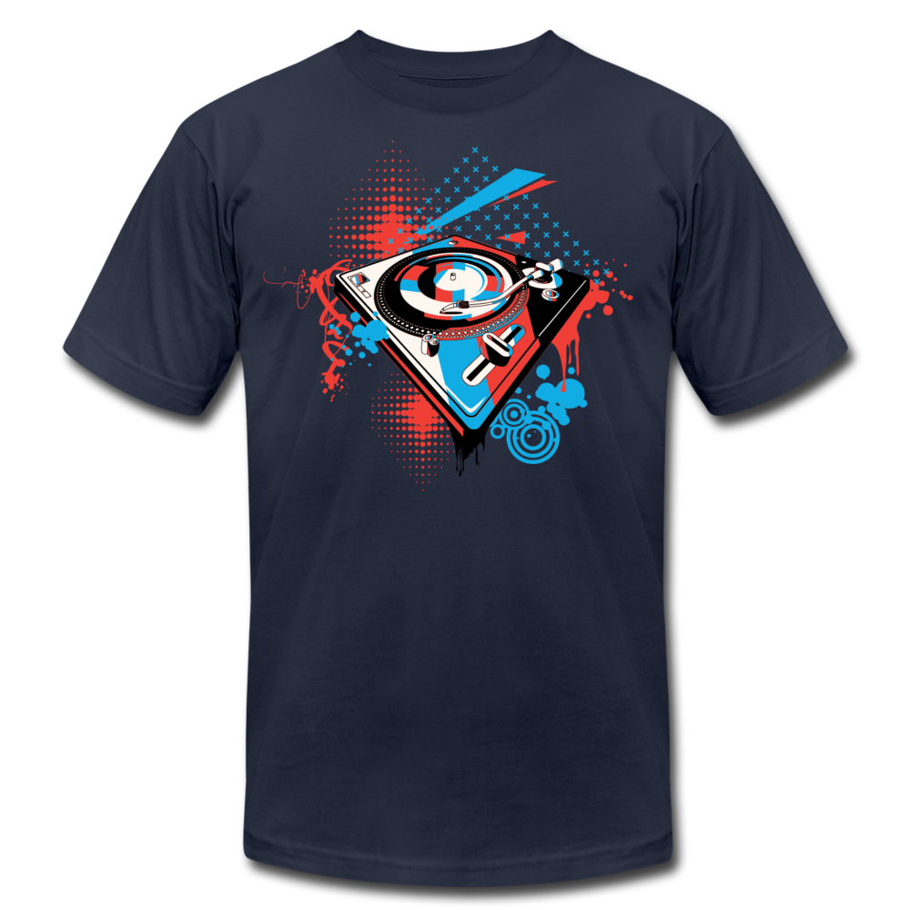 Abstract Turntable T-Shirt - navy