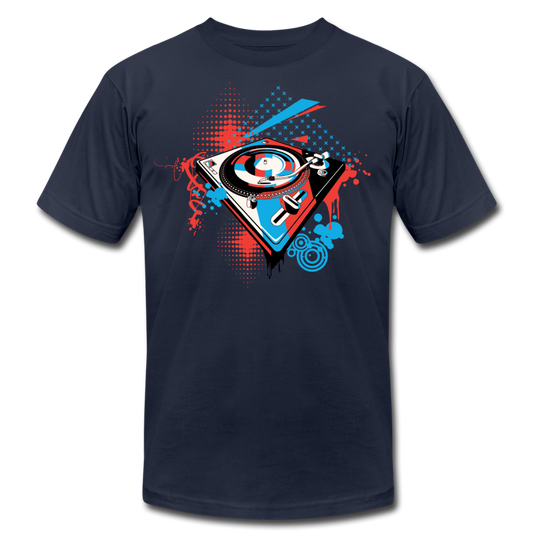 Abstract Turntable T-Shirt - navy