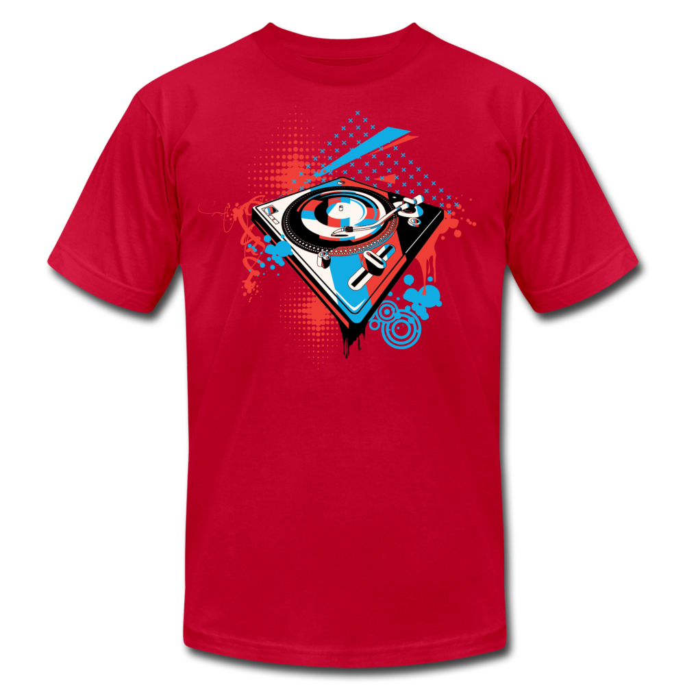Abstract Turntable T-Shirt - red