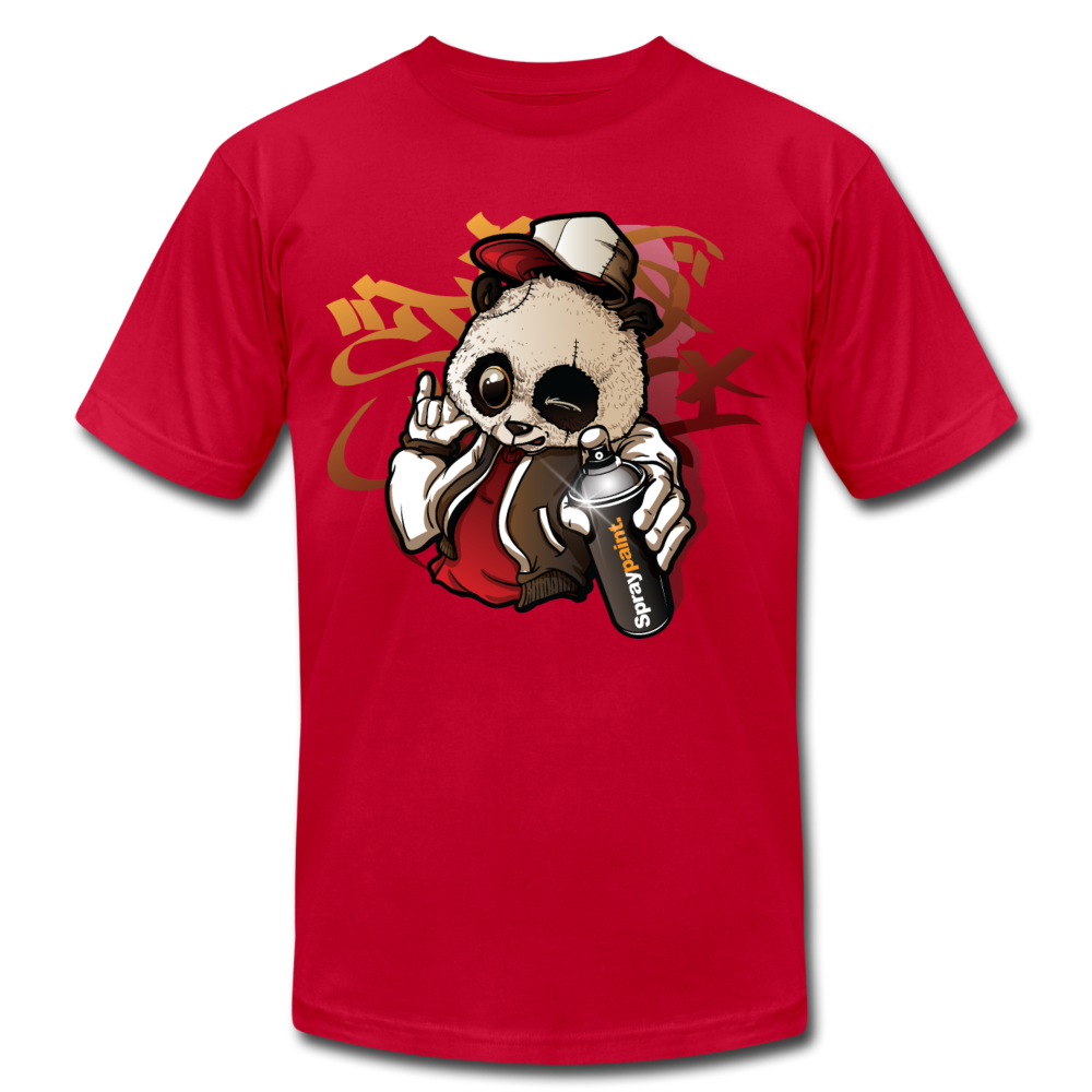 Hip Hop Panda Graffiti Artist T-Shirt - red